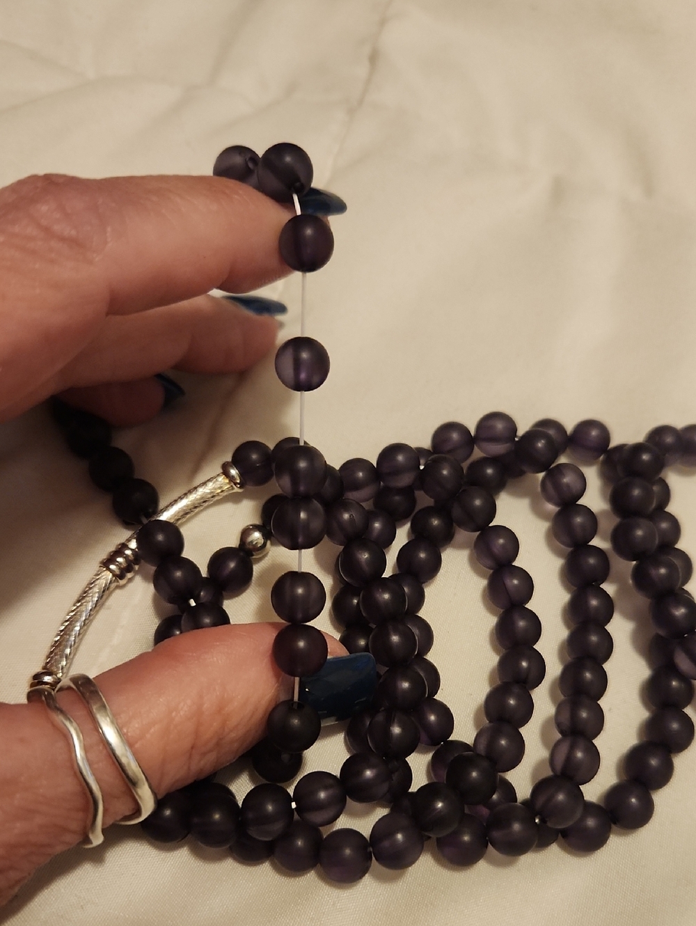 Jewelry Set Black Beaded with Silver Accents - Picture 5 of 5